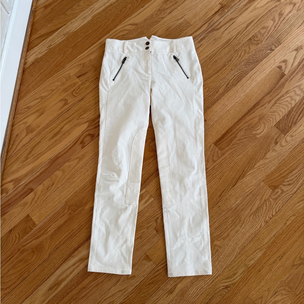 Veronica Beard Ellie Jodhpur High Rise Skinny Riding Pants Zipper white/cream